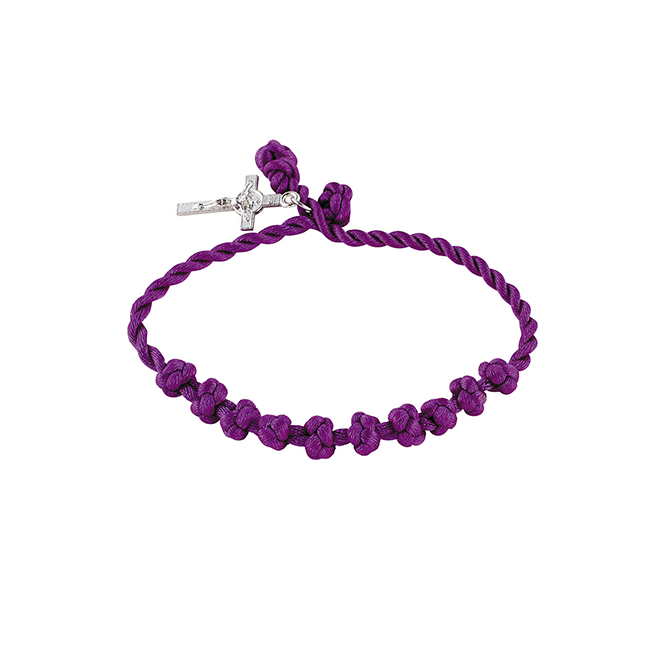 Lenten Knotted Cord Rosary Bracelet - St. Scholastica Monastery